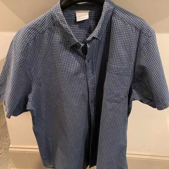 Columbia Shirts Columbia Mens Button Down Short Sleeve Bluewhite